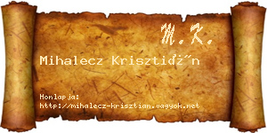 Mihalecz Krisztián névjegykártya